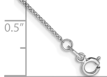 14K White Gold . Cable with Spring Ring Clasp Anklet
