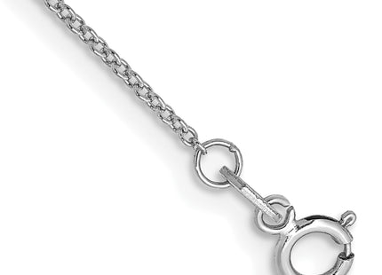 14K White Gold . Cable with Spring Ring Clasp Anklet