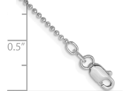 14K white gold anklet, alternate view
