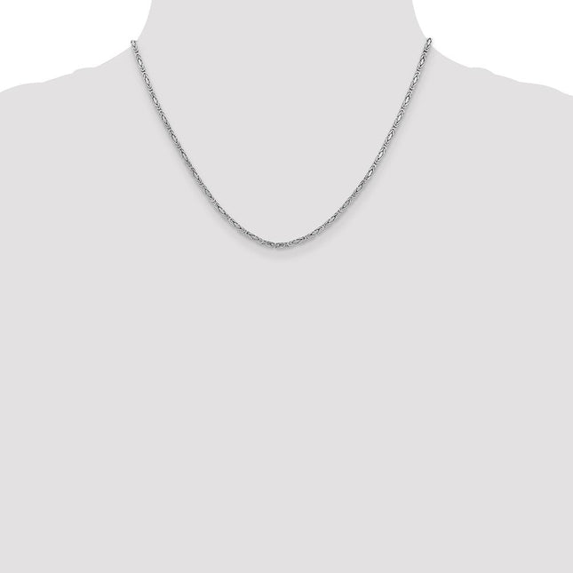 14K White Gold Byzantine with Lobster Clasp Chain