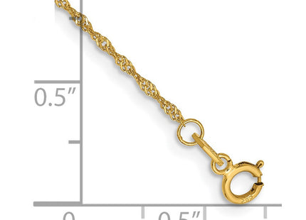14K Singapore with Spring Ring Clasp Chain (Style PEN9-7)