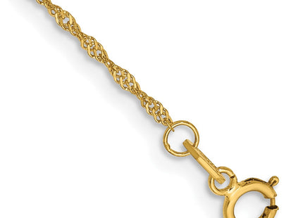 14K Singapore with Spring Ring Clasp Chain (Style PEN9-7)