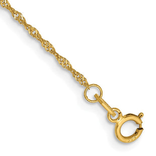 14K Singapore with Spring Ring Clasp Chain (Style PEN9-7)