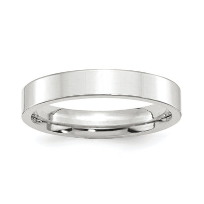 Platinum Polished Flat Wedding Band