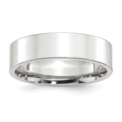 Platinum Polished Flat Wedding Band