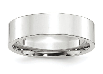 Platinum Polished Flat Wedding Band