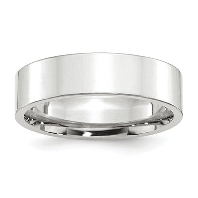 Platinum Polished Flat Wedding Band