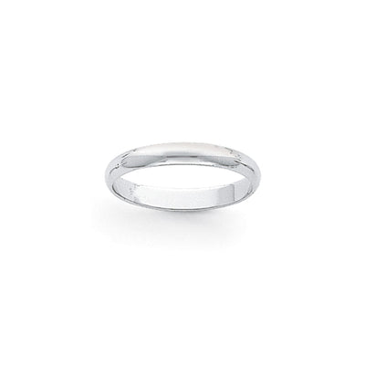 Platinum Half Round Wedding Band