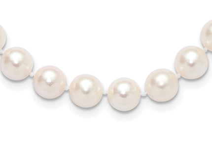 14k 8- White Round Akoya Saltwater Cultured Pearl Bracelet