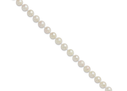 14k 8- White Round Akoya Saltwater Cultured Pearl Bracelet