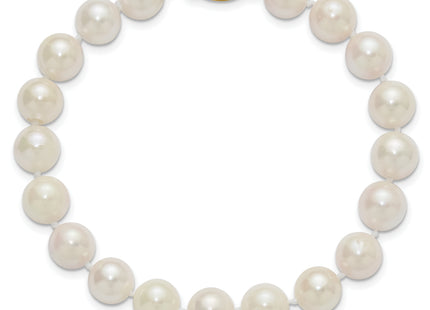 14k 8- White Round Akoya Saltwater Cultured Pearl Bracelet