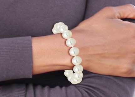 14k Polished 9- Round White Akoya Saltwater Cultured Pearl Bracelet