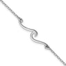 Sterling Silver Rhodium-plated Polished Wave with a extention Bracelet