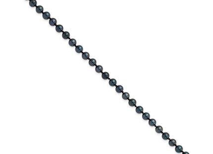 14k White Gold 5- Black Round Akoya Saltwater Cultured Pearl Necklace