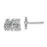 Sterling Silver Rhodium-Plated Polished 'Make Waves' Crystal Post Earrings