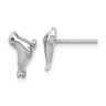 Sterling Silver Rhodium-plated Polished CZ Eye Sea Lion Post Earrings