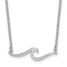 Sterling Silver Rhodium-plated Polished Wave with a extention Necklace