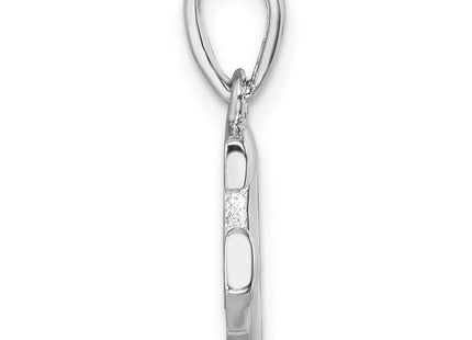 Sterling Silver Rhodium-Plated Polished Anchor Pendant (Style PLP-031)