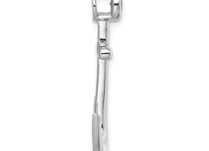Sterling Silver Rhodium-Plated Polished Crystal Anchor Chain Slide (Style PLP-465)