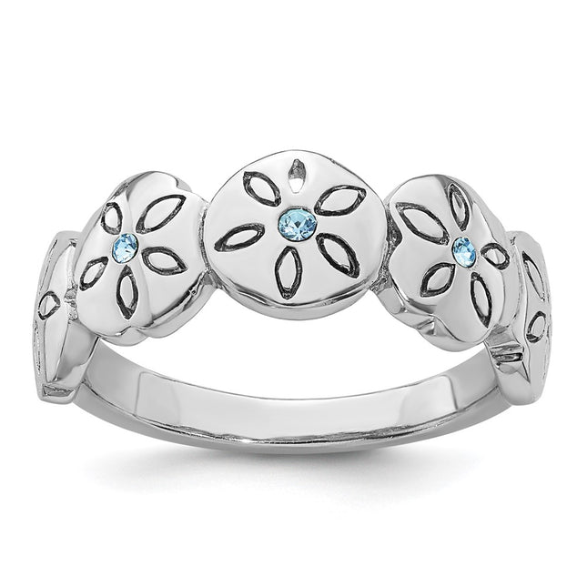 Sterling silver crystal ring