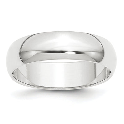 Platinum Half Round Featherweight Wedding Band