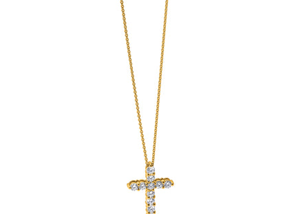 14k Polished 1 carat Diamond Cross Pendant Necklace