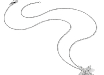 14k White Gold 1.5 carat Diamond Cross Pendant Necklace