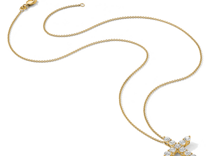 14k Polished 1.5 carat Diamond Cross Pendant Necklace