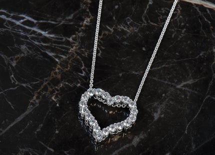 14k White Gold 1 carat Diamond Heart Necklace