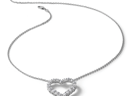 14k White Gold 2 carat Diamond Heart Necklace