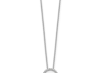 14K white gold diamond circle necklace, alternate view