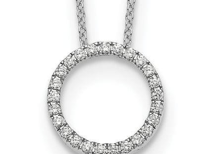 14K white gold diamond circle necklace