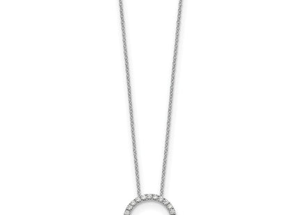 14K white gold diamond circle necklace, alternate view