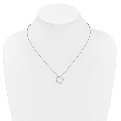 14K White Gold 1/2 carat Diamond Circle Necklace, 18 x 15mm