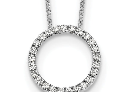 14K white gold diamond circle necklace
