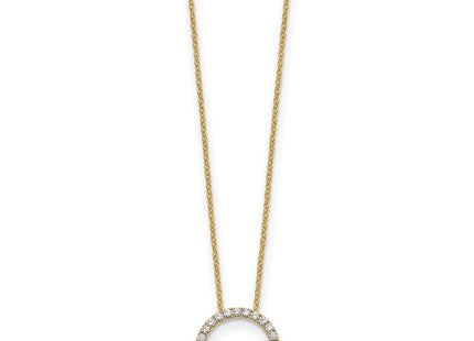 14K gold diamond circle necklace, alternate view