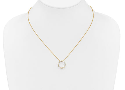 14K gold diamond circle necklace, another view
