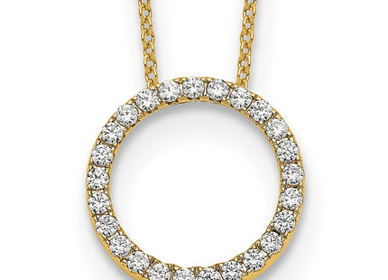 14K gold diamond circle necklace