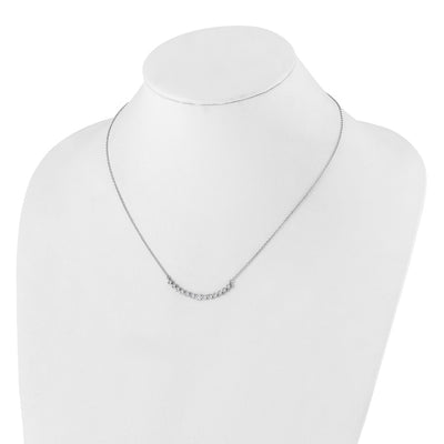 14K White Gold 1/2 carat Diamond Bezel-set Curved Bar Necklace