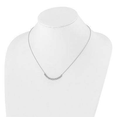 14K White Gold 3/4 carat Diamond Bezel-set Curved Bar Necklace