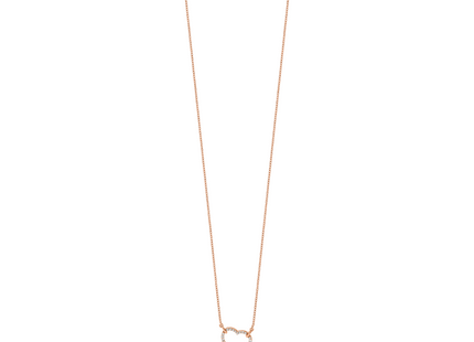 14k Rose Gold Polished 1/5 carat Diamond Heart Necklace