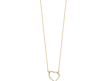 14k Polished 3/4 carat Diamond Heart Necklace