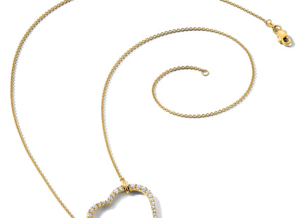 14k Polished 3/4 carat Diamond Heart Necklace