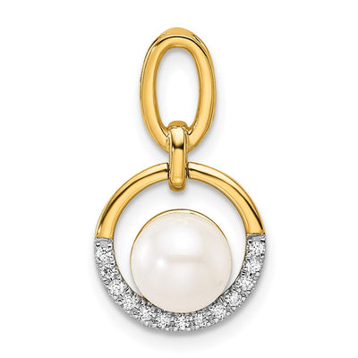 14K gold diamond circle pendant
