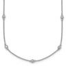 14k White Gold Complete 1/3 carat Bezel-set Diamond and Cable Chain 17-Station Necklace