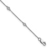 14k White Gold Complete 1/8 carat Bezel-set Diamond and Cable Chain 8-Station Anklet