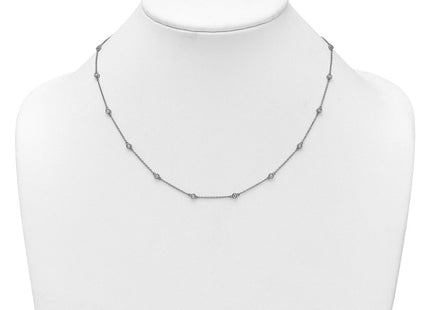 14k White Gold Bezel-Set Diamond Cable Chain Necklace with Multiple Station Options (Style PM1012-045-WA-18)
