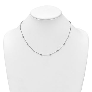 14k White Gold Bezel-Set Diamond Cable Chain Necklace with Multiple Station Options (Style PM1012-045-WA-18)