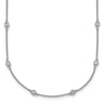 14k White Gold Complete 1/2 carat Bezel-set Diamond and Cable Chain 18-Station Necklace