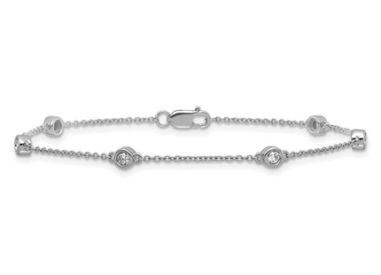 14k White Gold Chain Bracelets Style PM1014 - Classique Jewelry Inc.